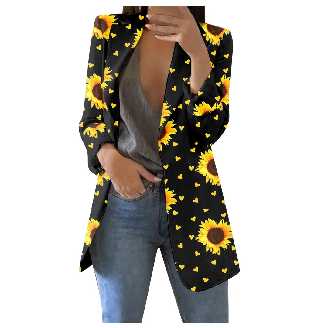 Geprinte Cropped Dames Blazer - Savannah