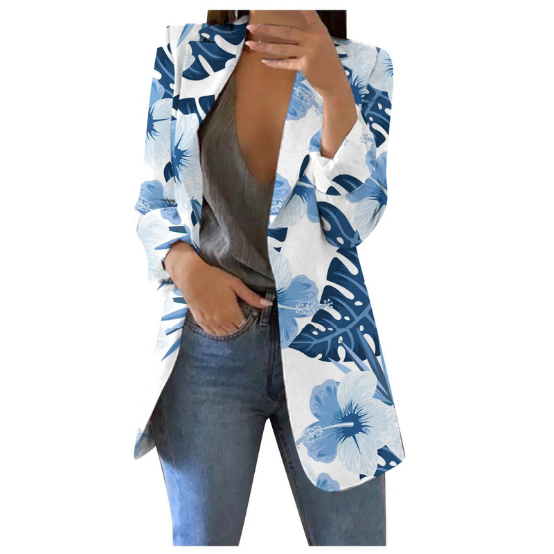 Geprinte Cropped Dames Blazer - Savannah