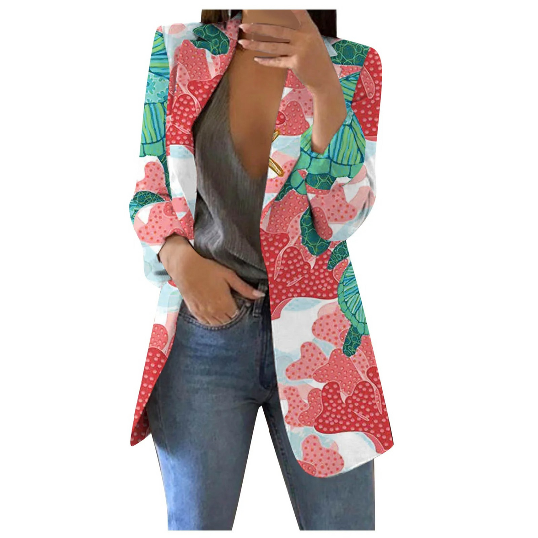 Geprinte Cropped Dames Blazer - Savannah