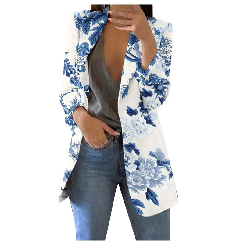 Geprinte Cropped Dames Blazer - Savannah