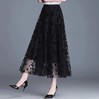 Trendy Mesh Midi-Rok - Fiona