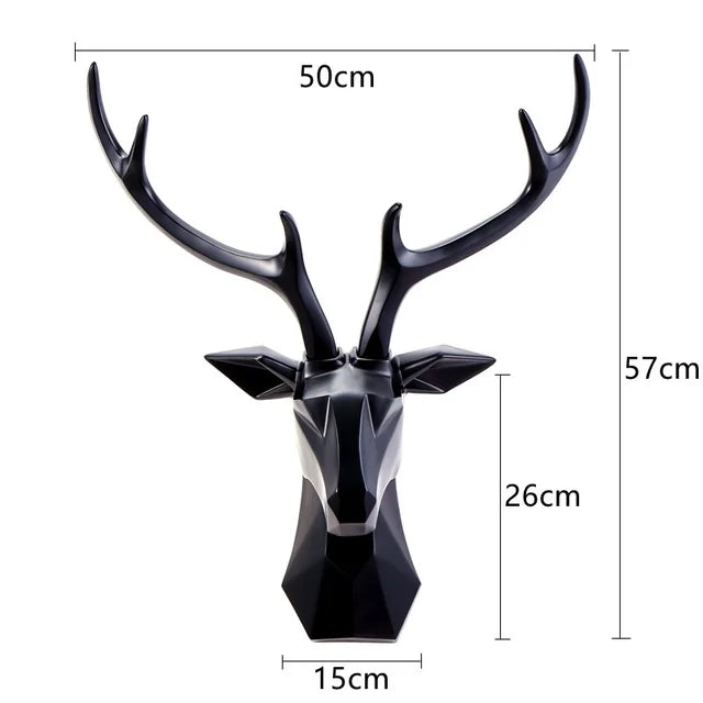 3D Hertenkop Standbeeld voor een Majestueuze Sfeer - RegalDeer