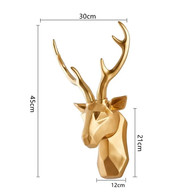 3D Hertenkop Standbeeld voor een Majestueuze Sfeer - RegalDeer