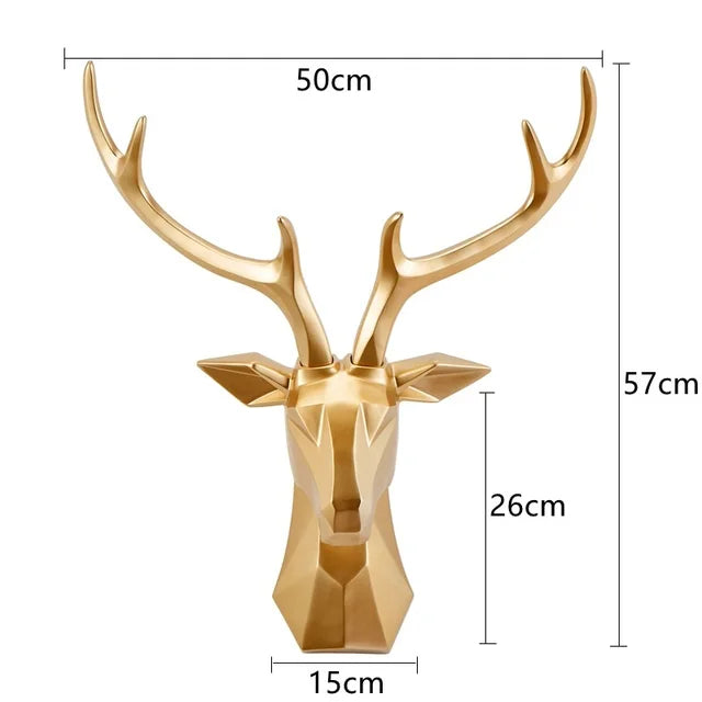 3D Hertenkop Standbeeld voor een Majestueuze Sfeer - RegalDeer