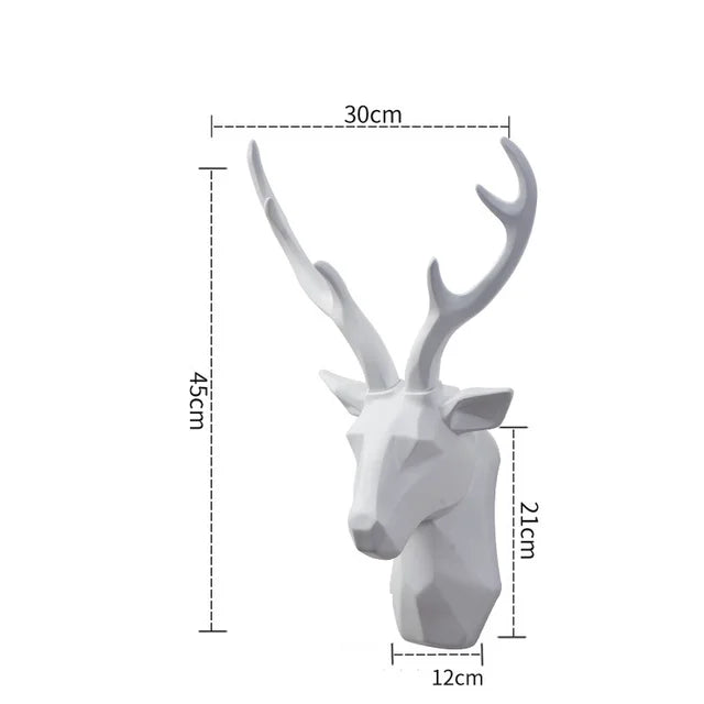 3D Hertenkop Standbeeld voor een Majestueuze Sfeer - RegalDeer