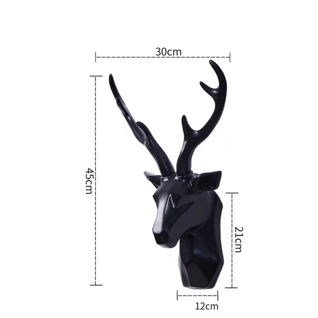 3D Hertenkop Standbeeld voor een Majestueuze Sfeer - RegalDeer