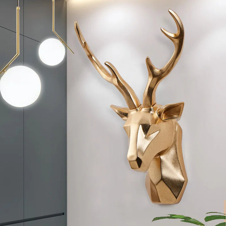 3D Hertenkop Standbeeld voor een Majestueuze Sfeer - RegalDeer