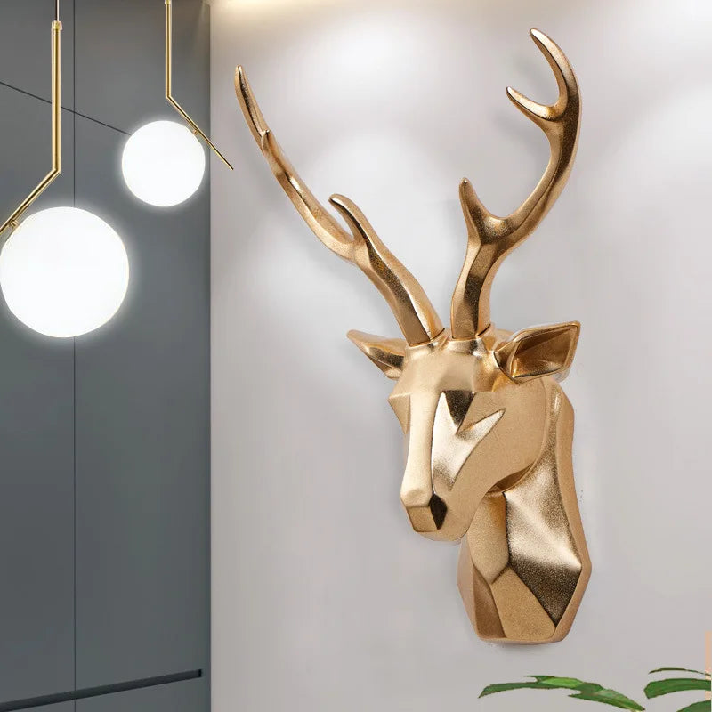 3D Hertenkop Standbeeld voor een Majestueuze Sfeer - RegalDeer
