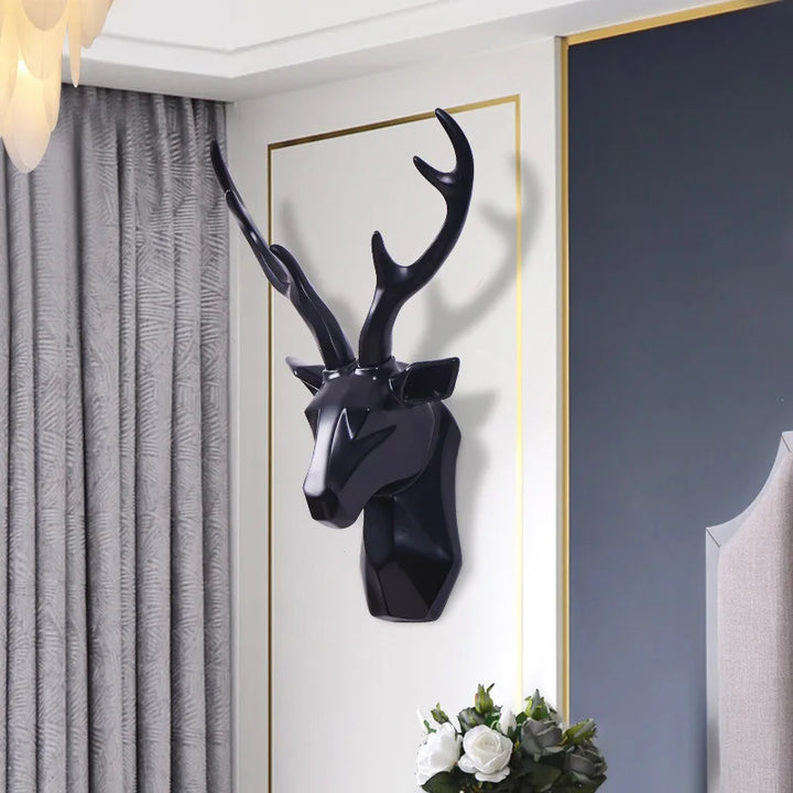 3D Hertenkop Standbeeld voor een Majestueuze Sfeer - RegalDeer