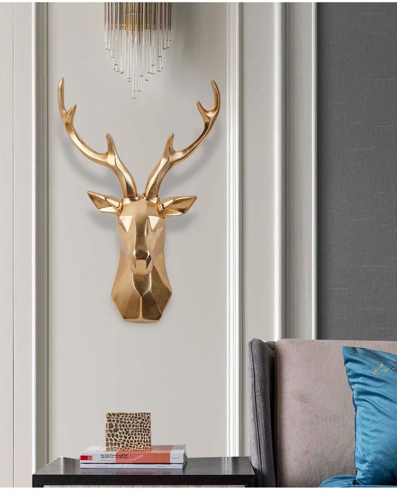 3D Hertenkop Standbeeld voor een Majestueuze Sfeer - RegalDeer