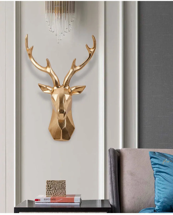 3D Hertenkop Standbeeld voor een Majestueuze Sfeer - RegalDeer