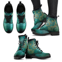 Dames Enkelboots met Herfstblad- en Maanmotief - Selene