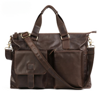 Grote Echte Leren Vintage Laptoptas