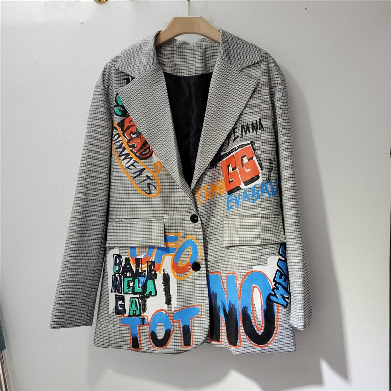 Statement Blazer met Print en Zak - Luna