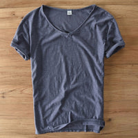 Lichte linnen V-hals shirt heren – Ademend & Zomerachtig – Thilo