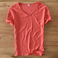 Heren V-hals Linnen Shirt - Luca