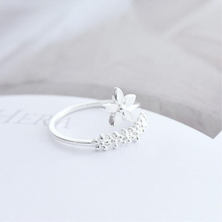 Verstelbare Zilveren Ring met Emaille Wildbloemen - Amaril