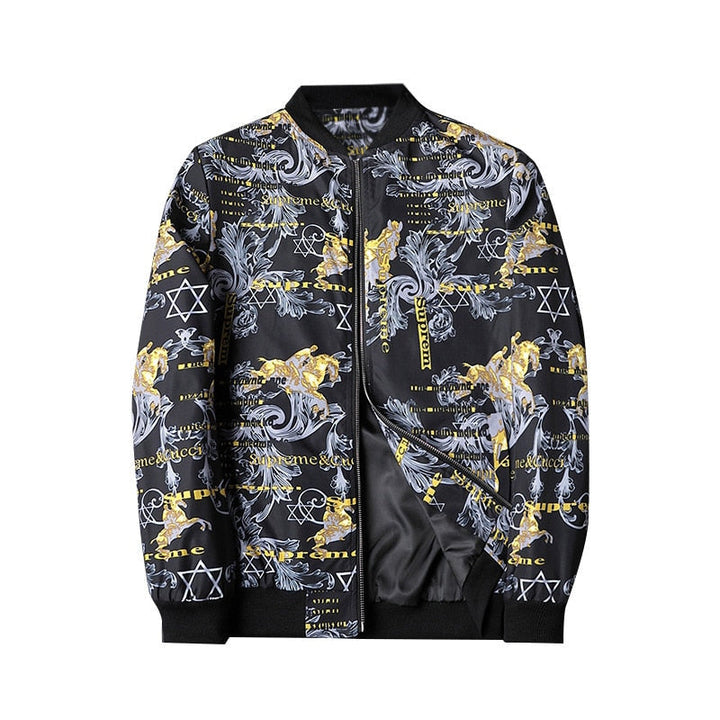 Heren Bomberjack met Abstracte Print - Enzo