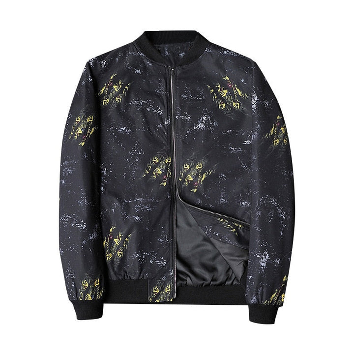 Heren Bomberjack met Abstracte Print - Enzo