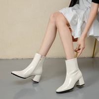 Trendy Lak Leren Dames Enkellaarzen - Luna