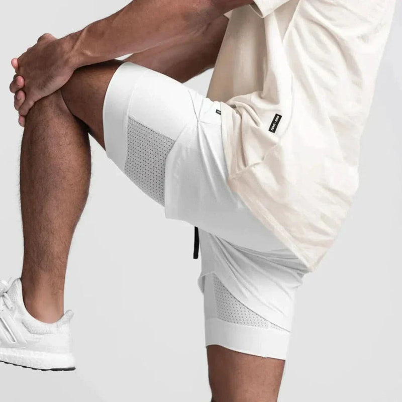 2-in-1 Ademende Heren Sportshorts met Binnenshorts - Noah