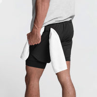 2-in-1 Ademende Heren Sportshorts met Binnenshorts - Noah