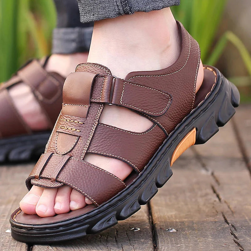 Orthopedische Leren Herensandalen – Thijs