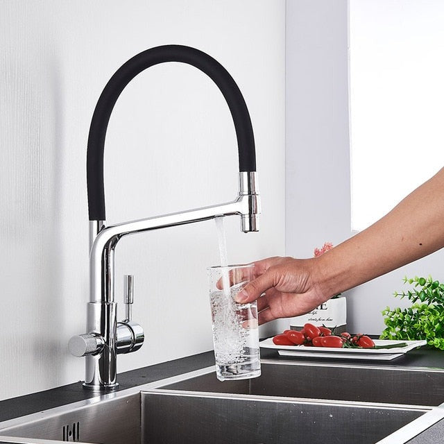 Keukenkraan met Dubbele Uitloop en Waterfiltratie - PureFlow Duo