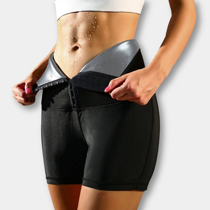 Hoge Taille Sauna Zweetbroek met Taille Trainer - SweatSculpt