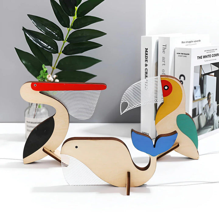 Houten Dieren Tafellamp - WildGlow