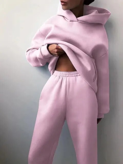 Dames Fleece Hoodie en Joggingbroek-set - Marivelle