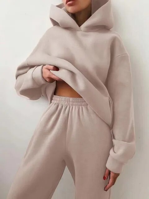 Dames Fleece Hoodie en Joggingbroek-set - Marivelle