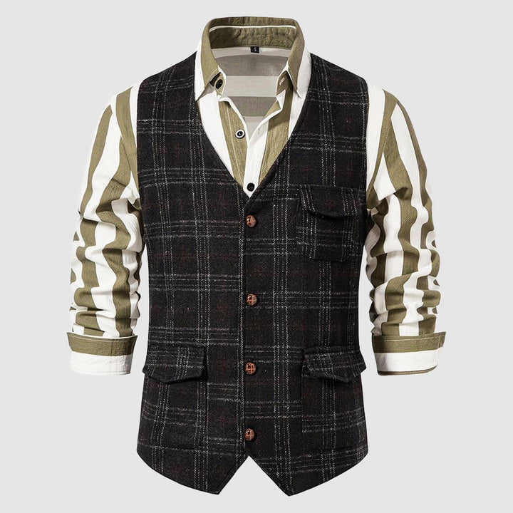 Vintage Heren Gilet met Ruitpatroon – Henri