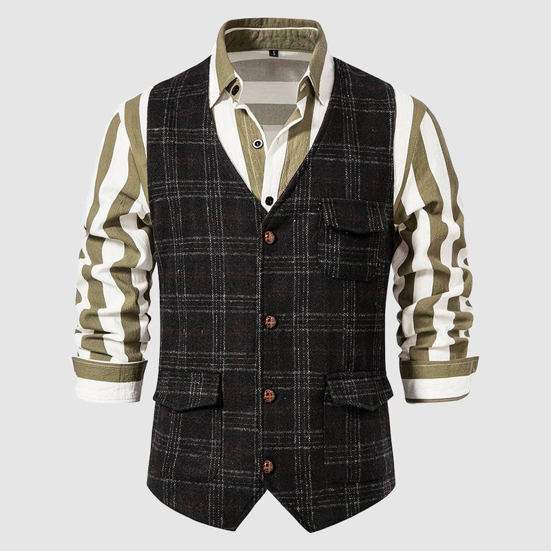 Vintage Heren Gilet met Ruitpatroon – Henri