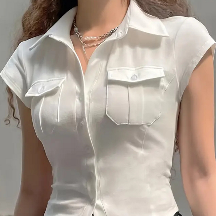 Veelzijdige Witte Dames Blouse - Nova
