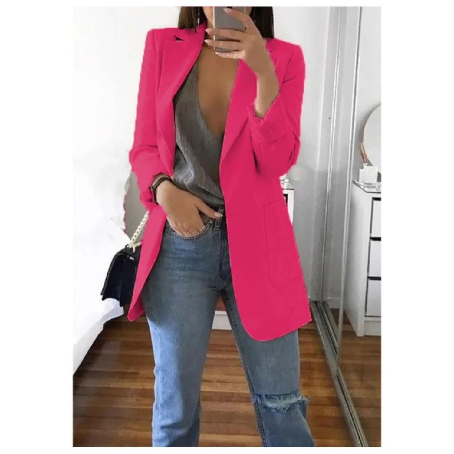 Trendy Lange Damesblazer - Valentina