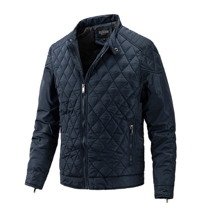 Casual heren herfstjack met diamantpatroon – Max