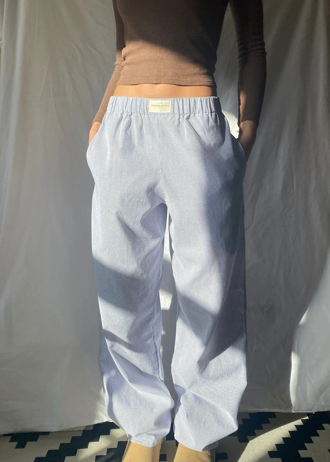 Zachte Bio-Katoenen Loungbroek – Sienna