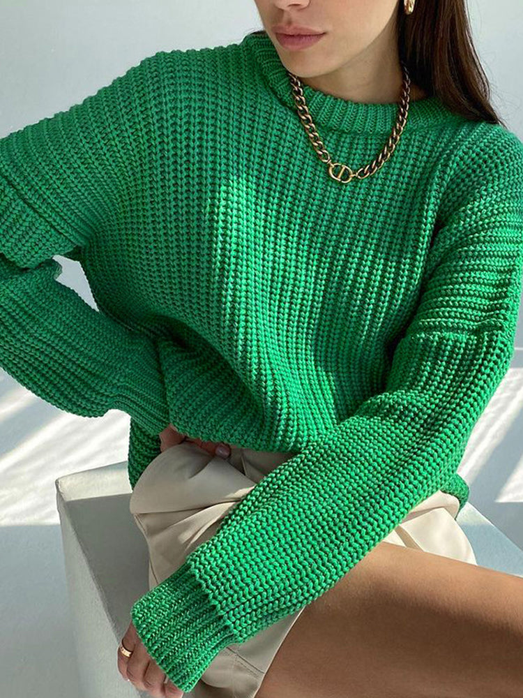 Oversized gruby sweter dziergany dla kobiet - Amara