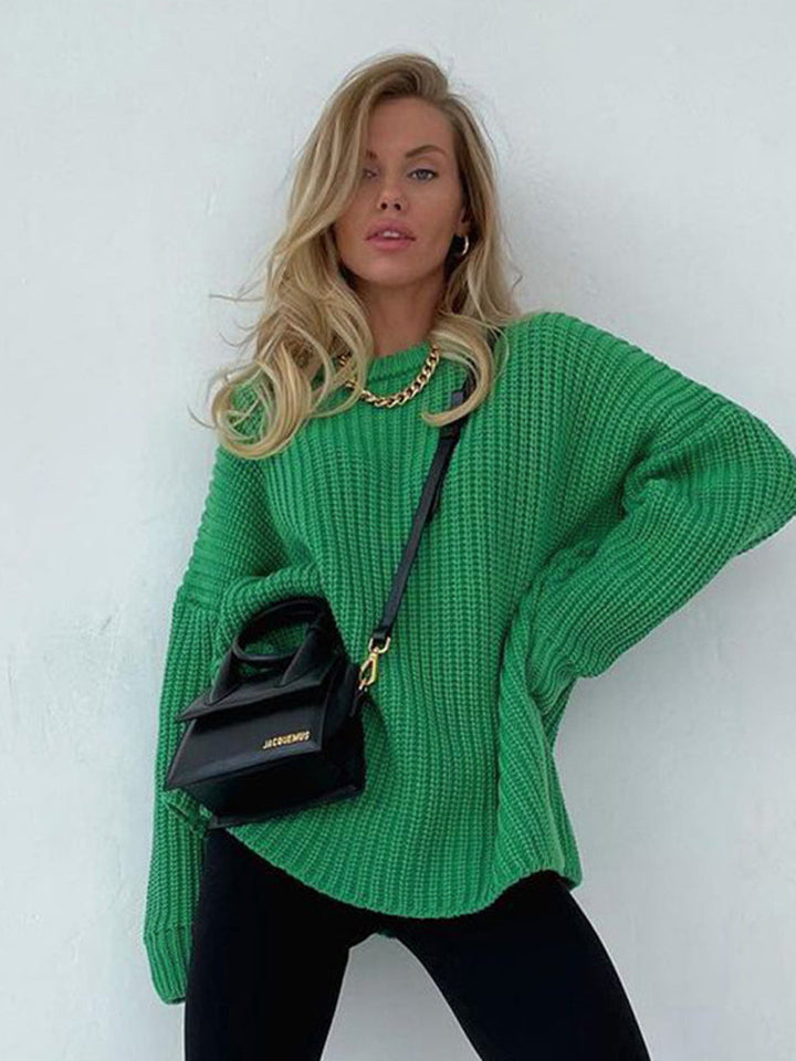Oversized gruby sweter dziergany dla kobiet - Amara