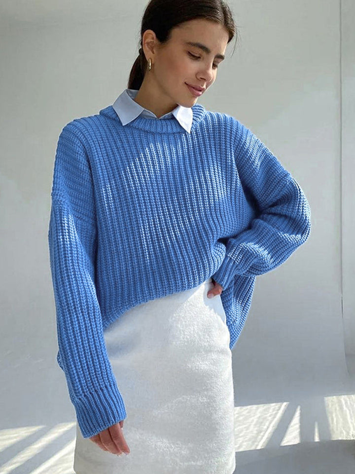 Oversized gruby sweter dziergany dla kobiet - Amara
