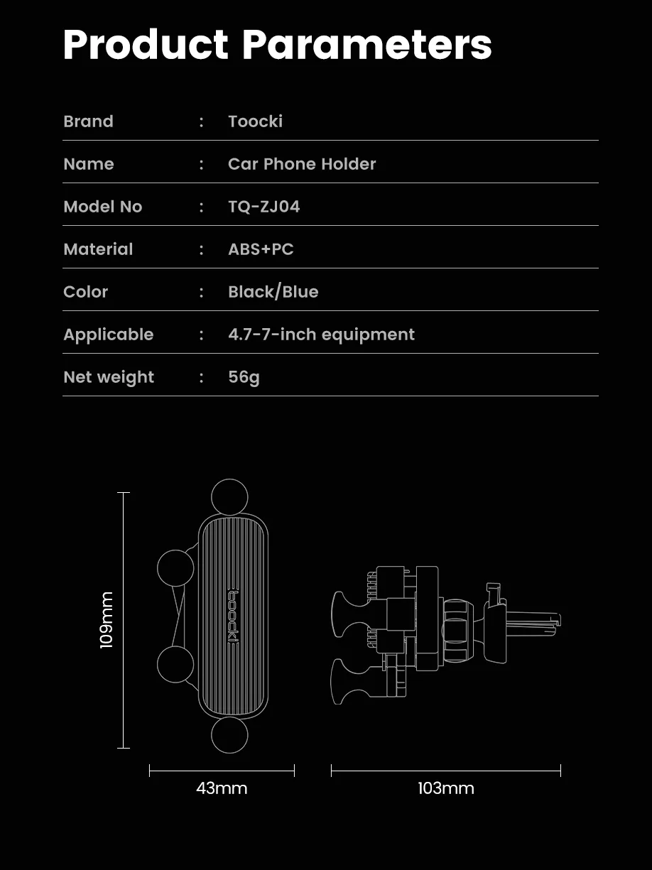 Vardi Dante™ Car Holder | Op ventilatie gemonteerde mobiele telefoonstandaard