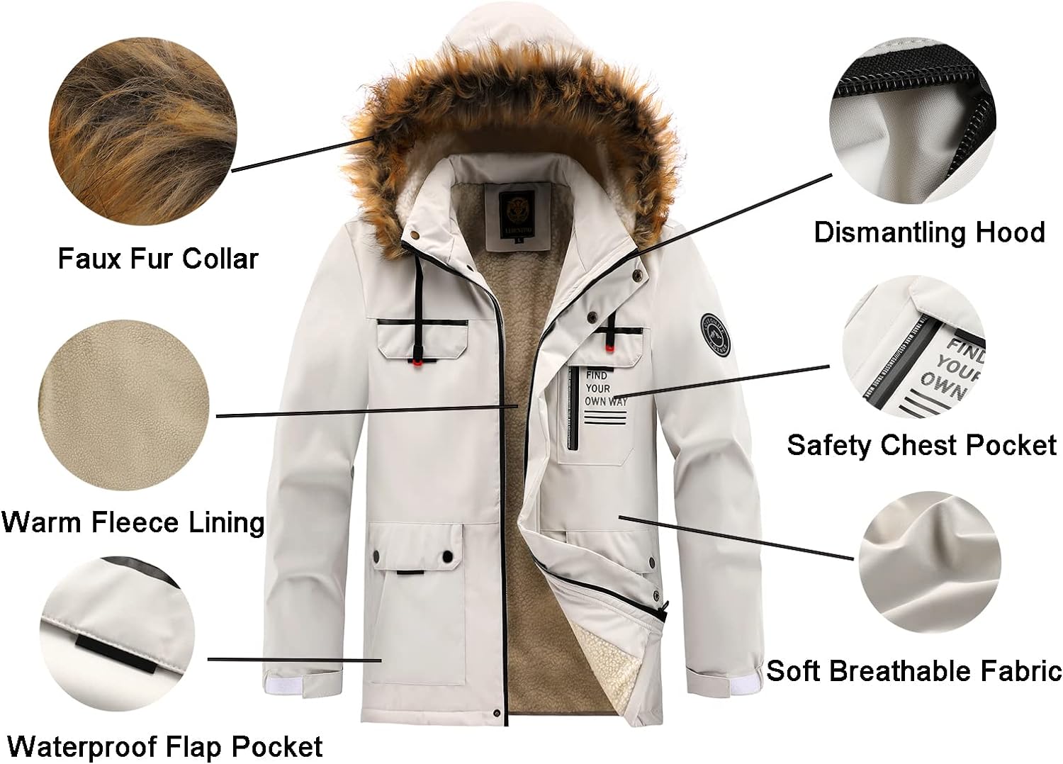 Vardi Dante™ Winterparka met Fleecevoering | Winddicht jack met capuchon