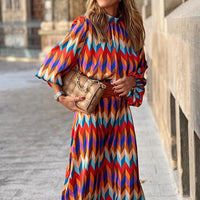 Gekleurde Print Midi Jurk - Sophia