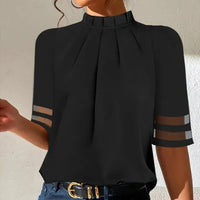 Zwarte Casual Plissé Top – Lynette