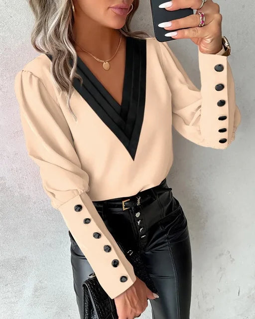 Dames Blouse met V-Hals – Isolde