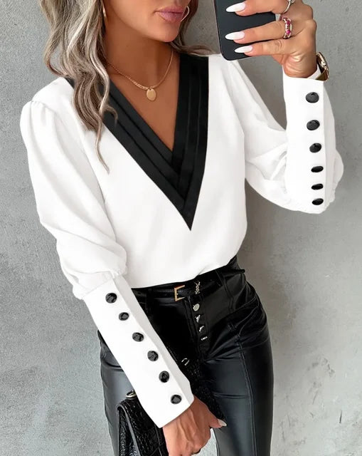 Dames Blouse met V-Hals – Isolde