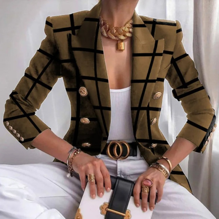 Dubbelrijige Dames Blazer met Revers - Eleganza
