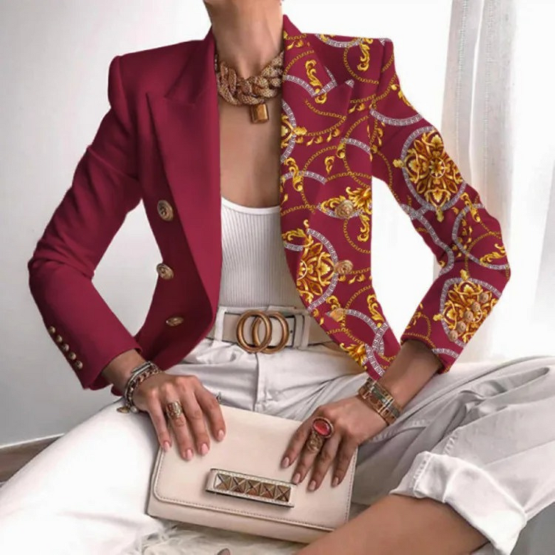 Dubbelrijige Dames Blazer met Revers - Eleganza