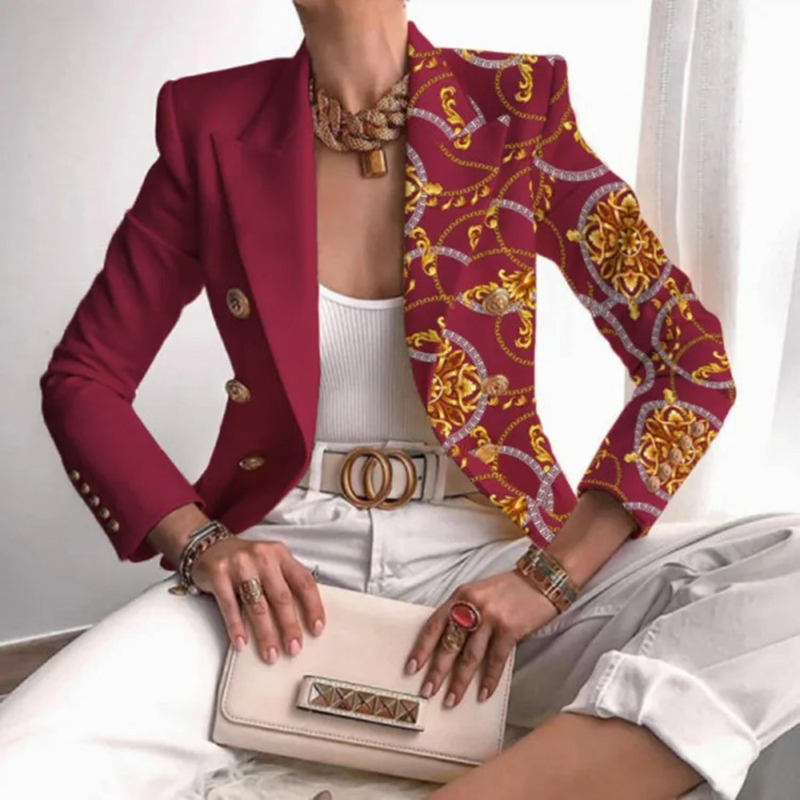 Dubbelrijige Dames Blazer met Revers - Eleganza